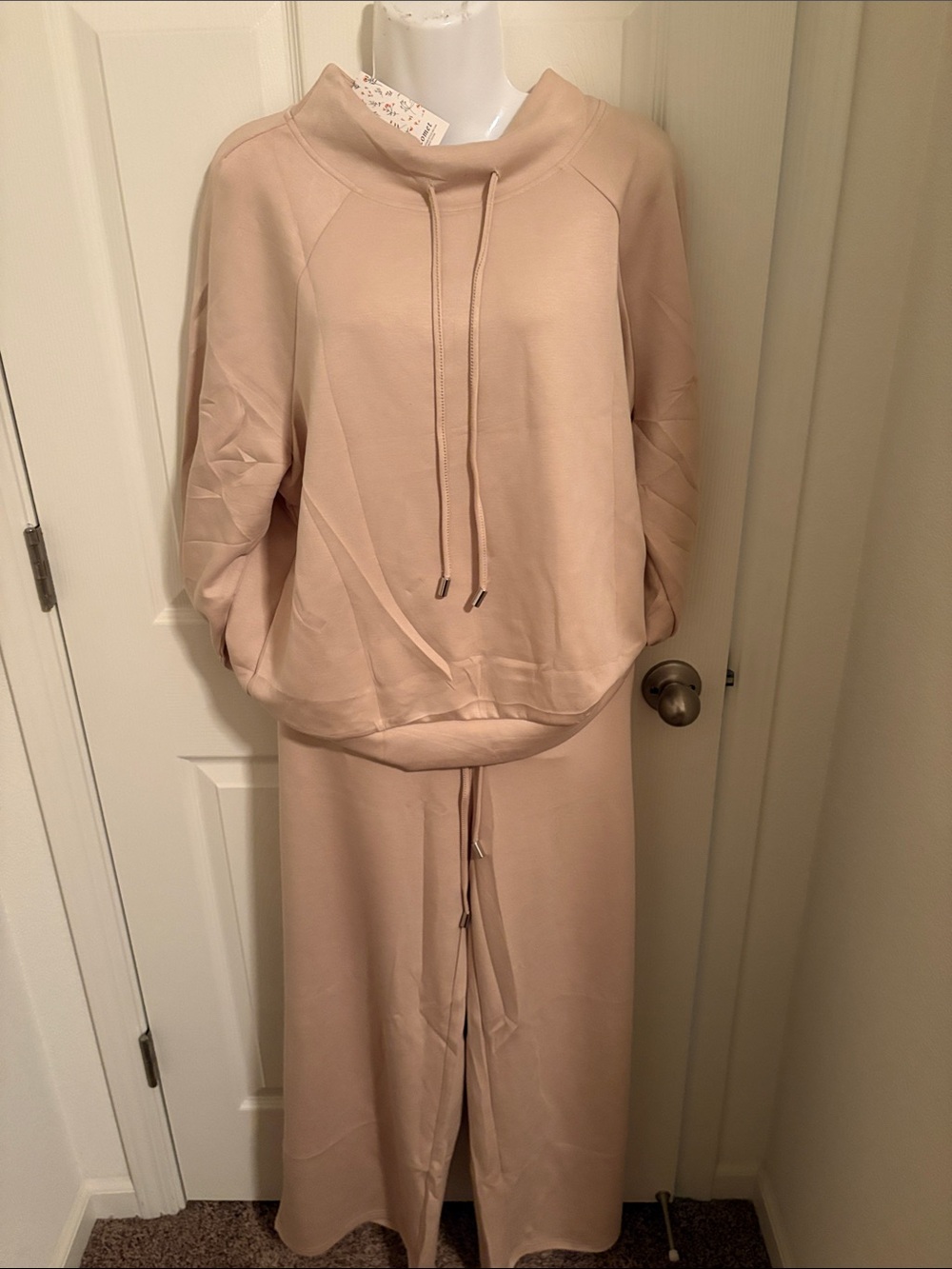 Women's Casual Drawstring Lounge Set in Blush